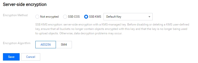 Setting Bucket Encryption - Cloud Object Storage - Documentation Center