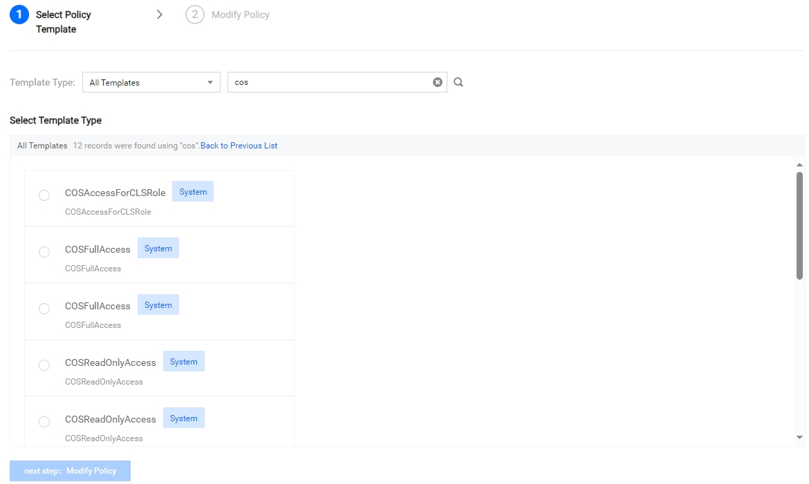 Authorizing a Sub-account to Access COS - Cloud Object Storage ...