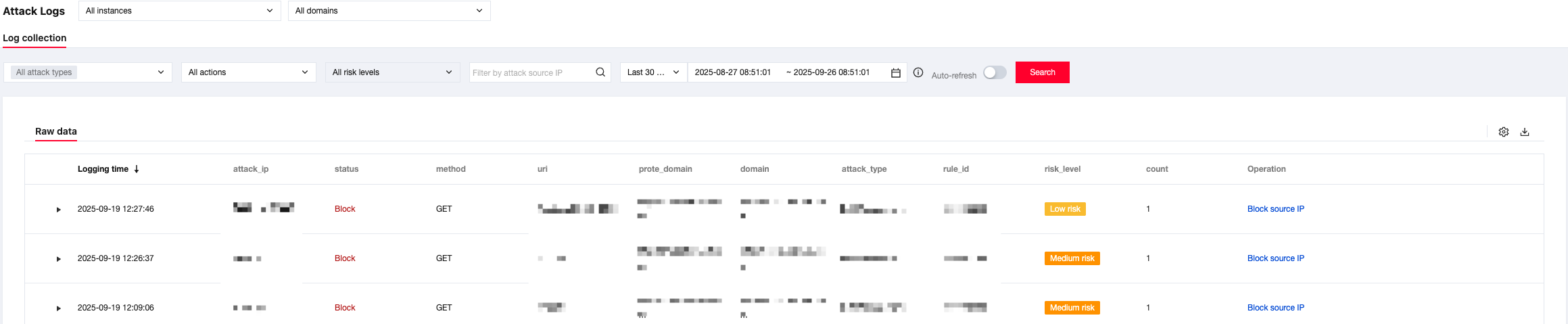 Attack Log - Web Application Firewall - Documentation Center